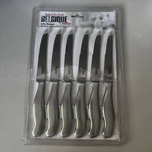 NEW Belgique Tools Of The Trade 6 Pc Forged Knife Set Stainless Steel Forged - Picture 1 of 5